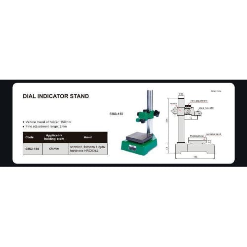 INSIZE MEASURING EQUIPMENT Insize Dial Indicator Stand 150mm Travel Series 6863-150