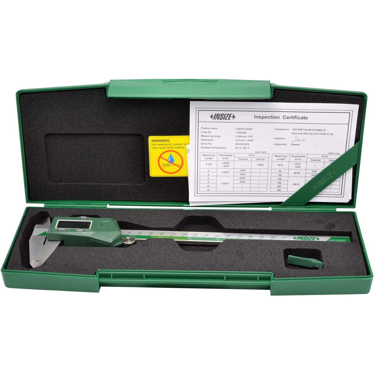 INSIZE Measuring Equipment Insize Digital Caliper  0- 200mm / 0-8" Range Series 1108-200
