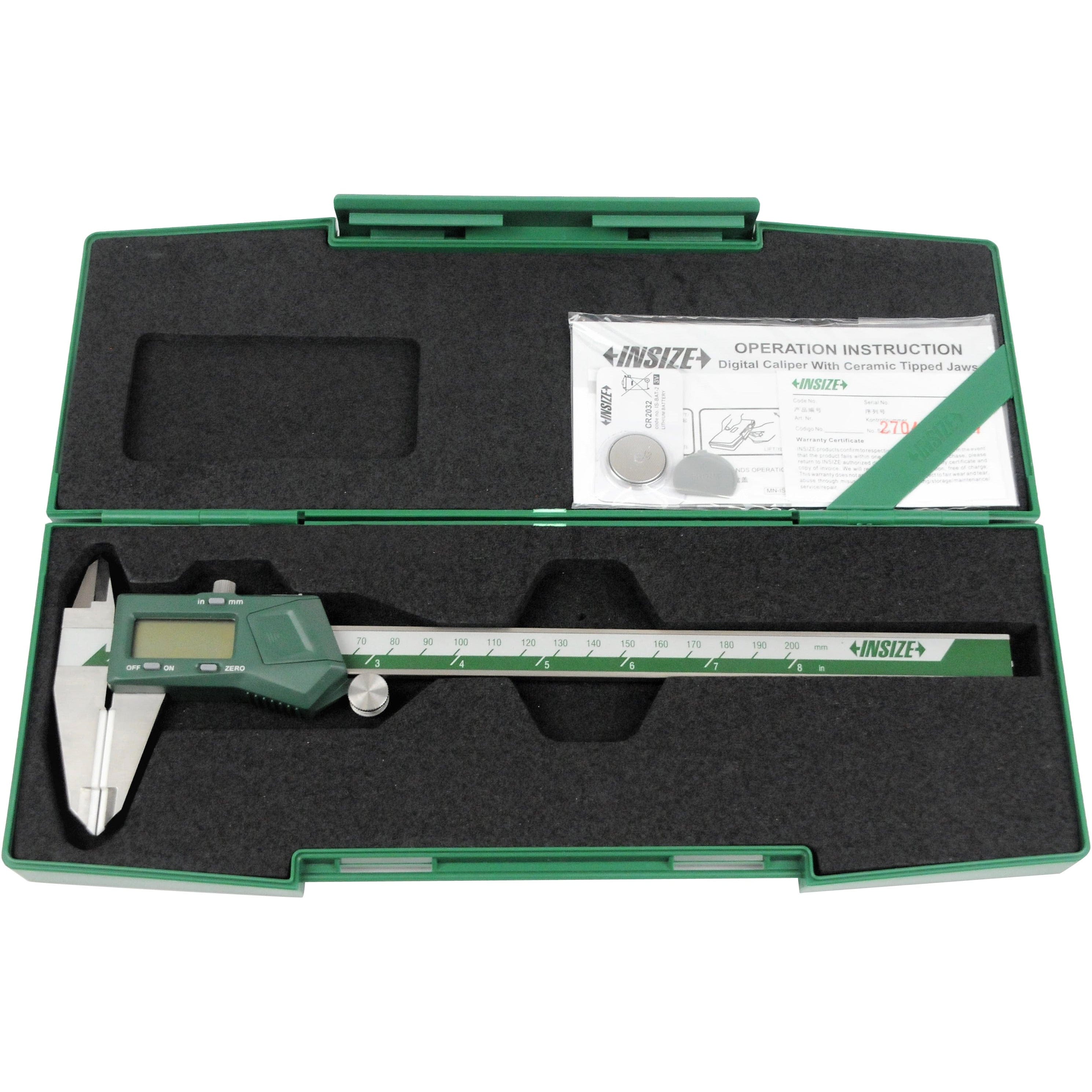 Insize Digital Caliper With Ceramic Tipped Jaws Range Series