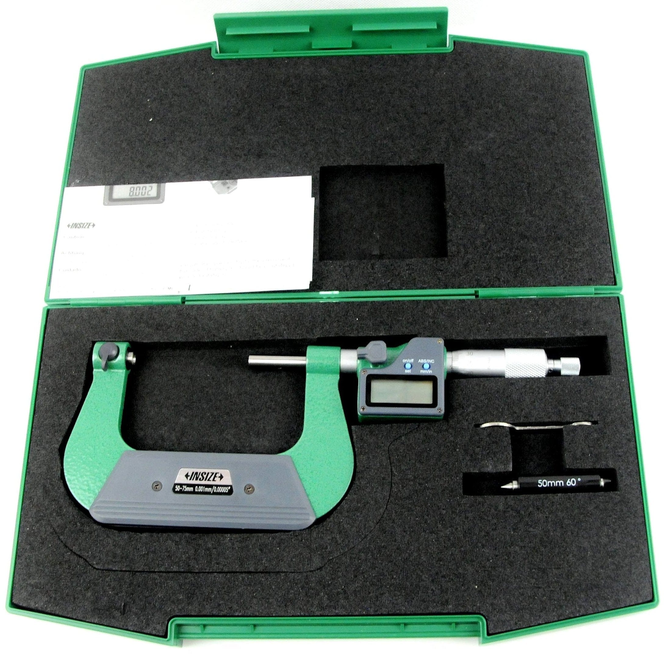 Insize Digital Screw Thread Micrometer 50-75mm/2-3