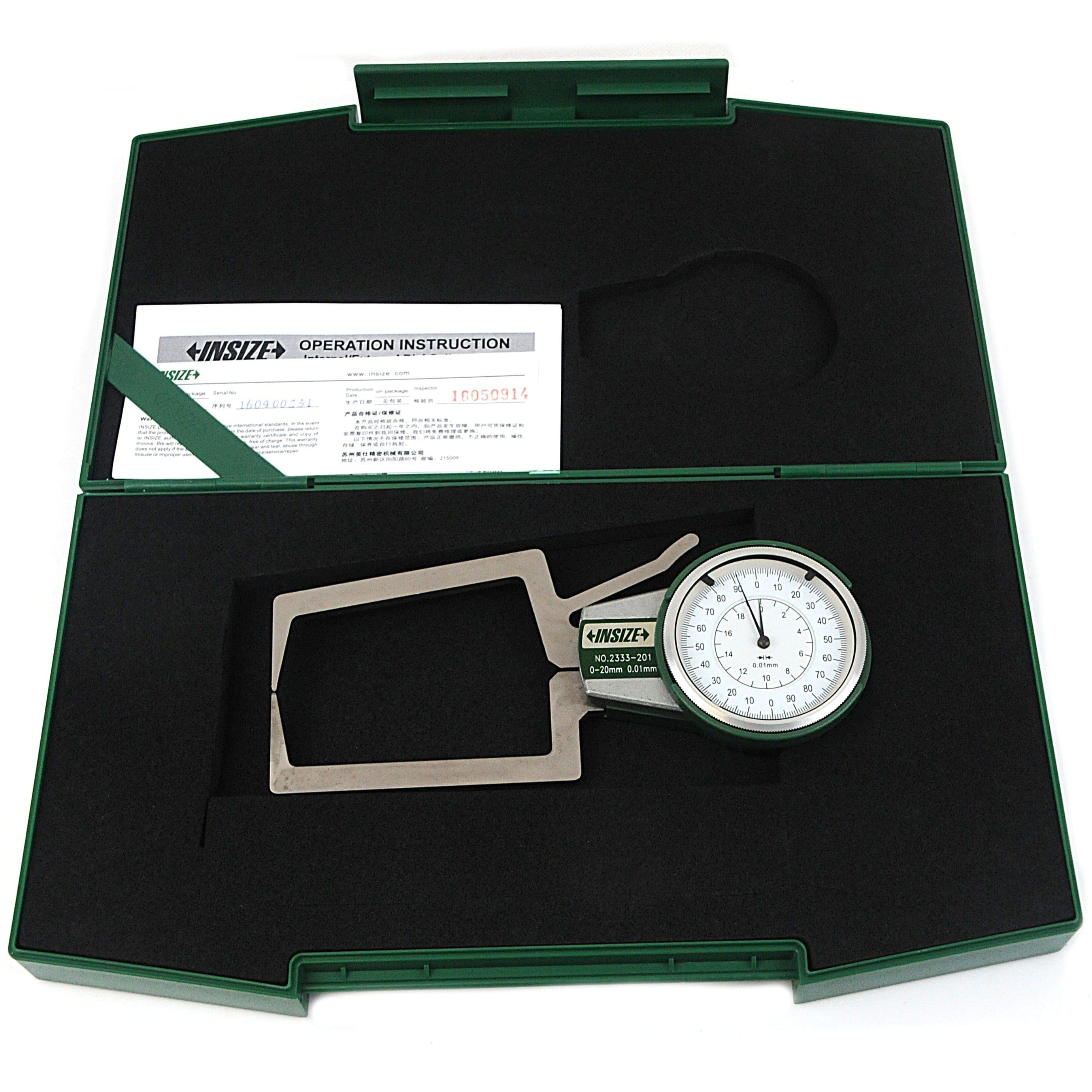 INSIZE Measuring Equipment Insize External Dial Caliper Gauge 0-20mm Range Series 2333-201