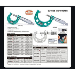 INSIZE MEASURING EQUIPMENT Insize Imperial Outside Micrometer 0-1" Range Series 3203-1A