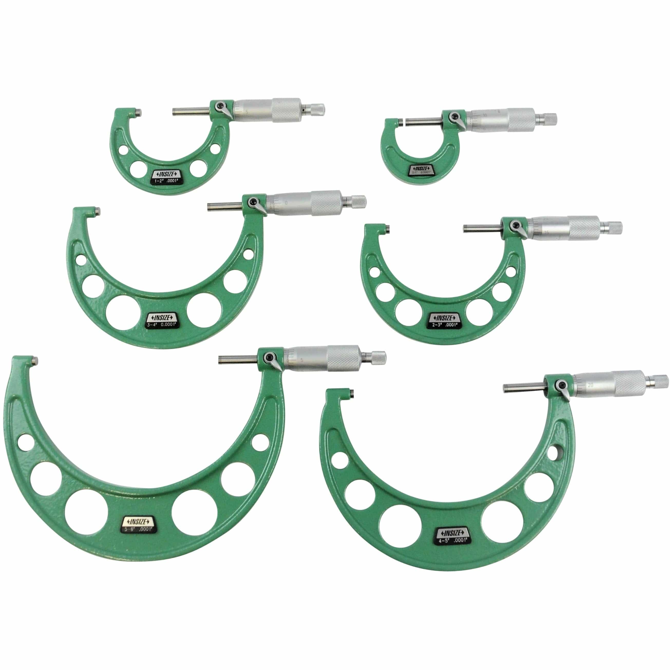 INSIZE Measuring Equipment Insize Imperial Outside Micrometer Set 0-6" Range Series 3203-66A