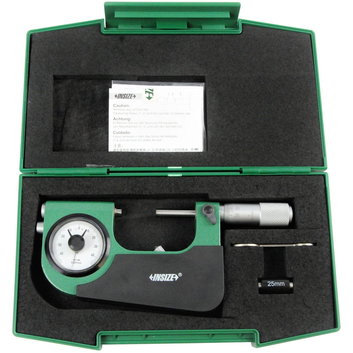 INSIZE Measuring Equipment Insize Indicating Micrometer with Support 25-50mm Range Series 3332-50