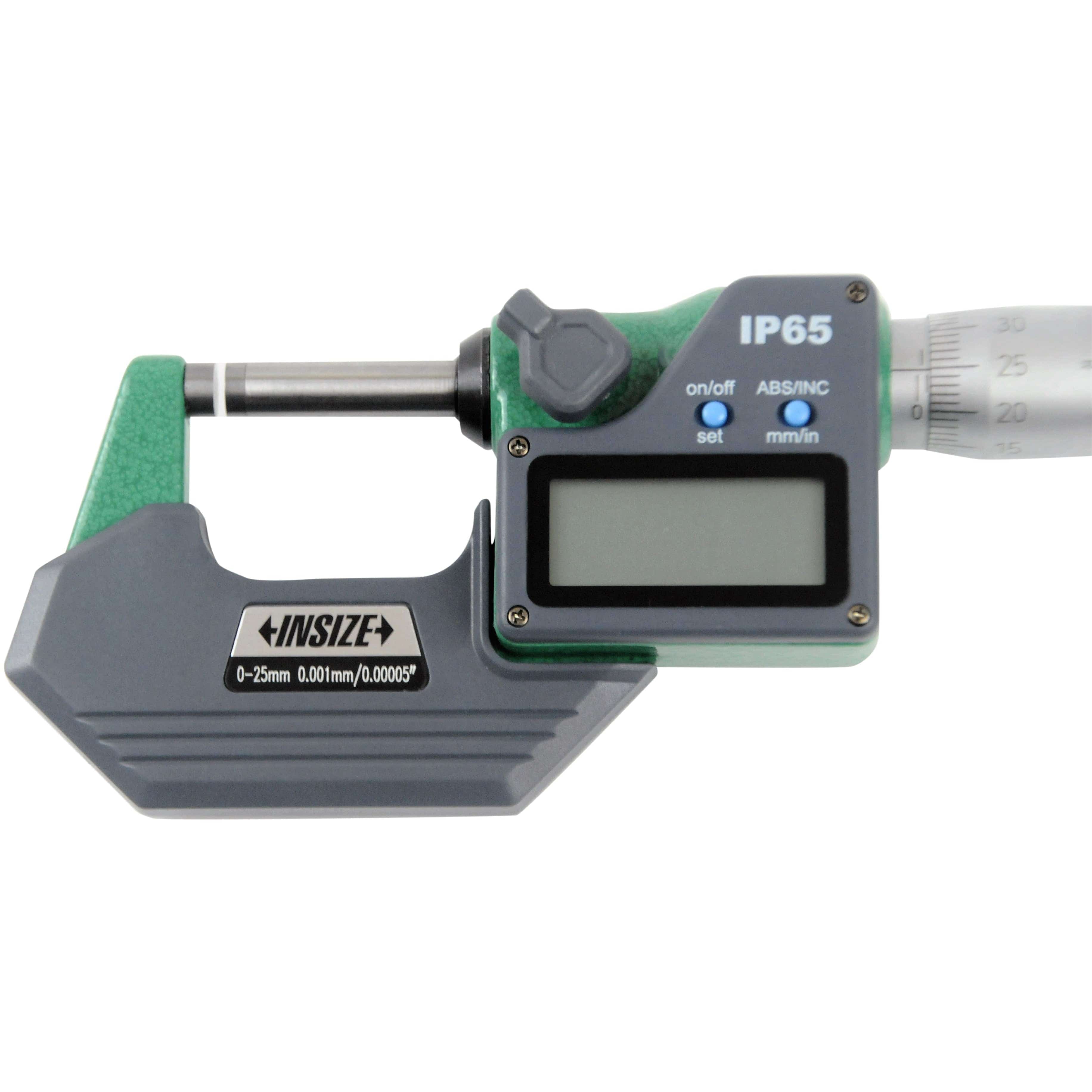 INSIZE Measuring Equipment Insize IP65 Digital Outside Micrometer 0-25mm / 0-1" Range Series 3101-25A