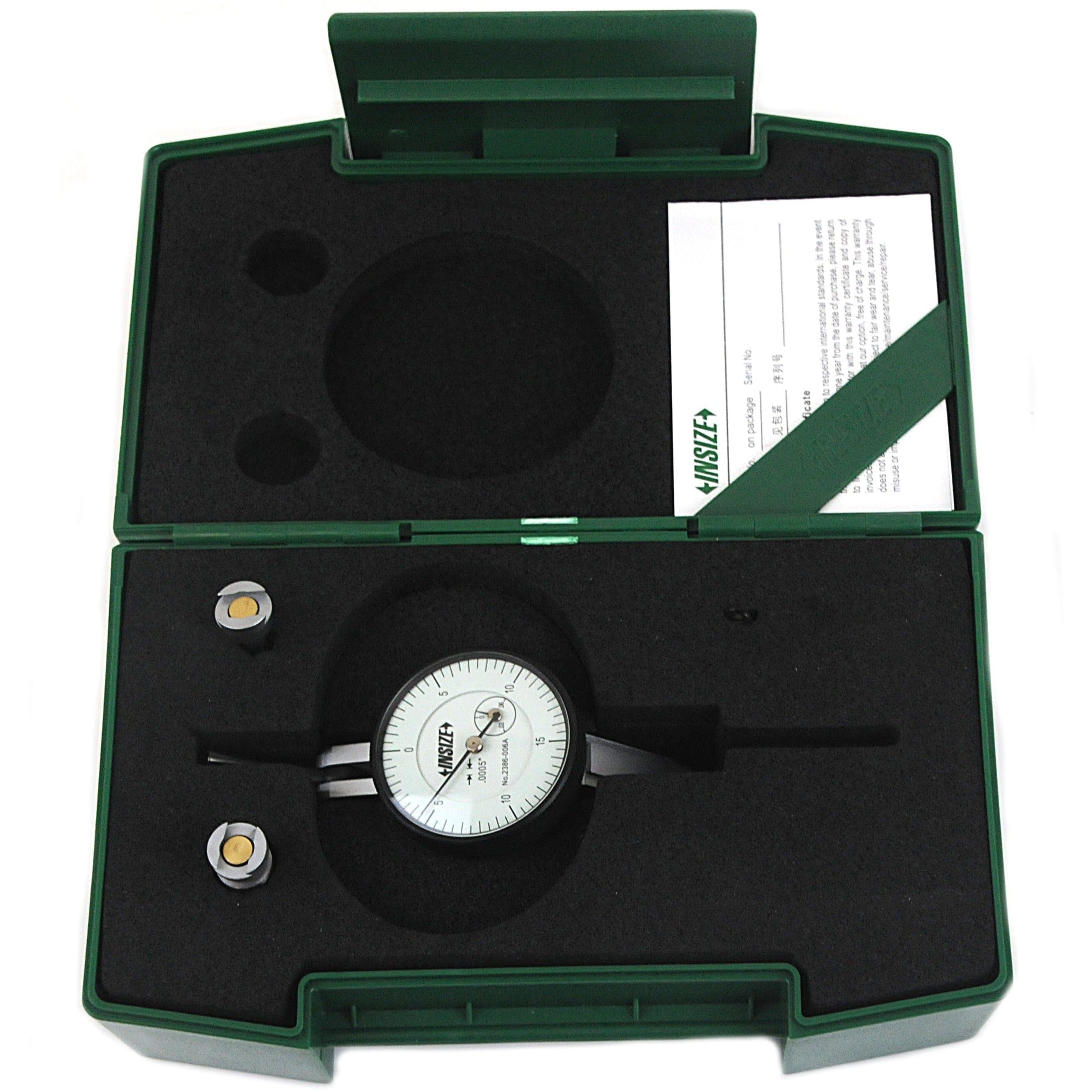 INSIZE Measuring Equipment Insize Large Range Dial Test Indicator 0-0.06" x 0.0005" Range Series 2386-006A