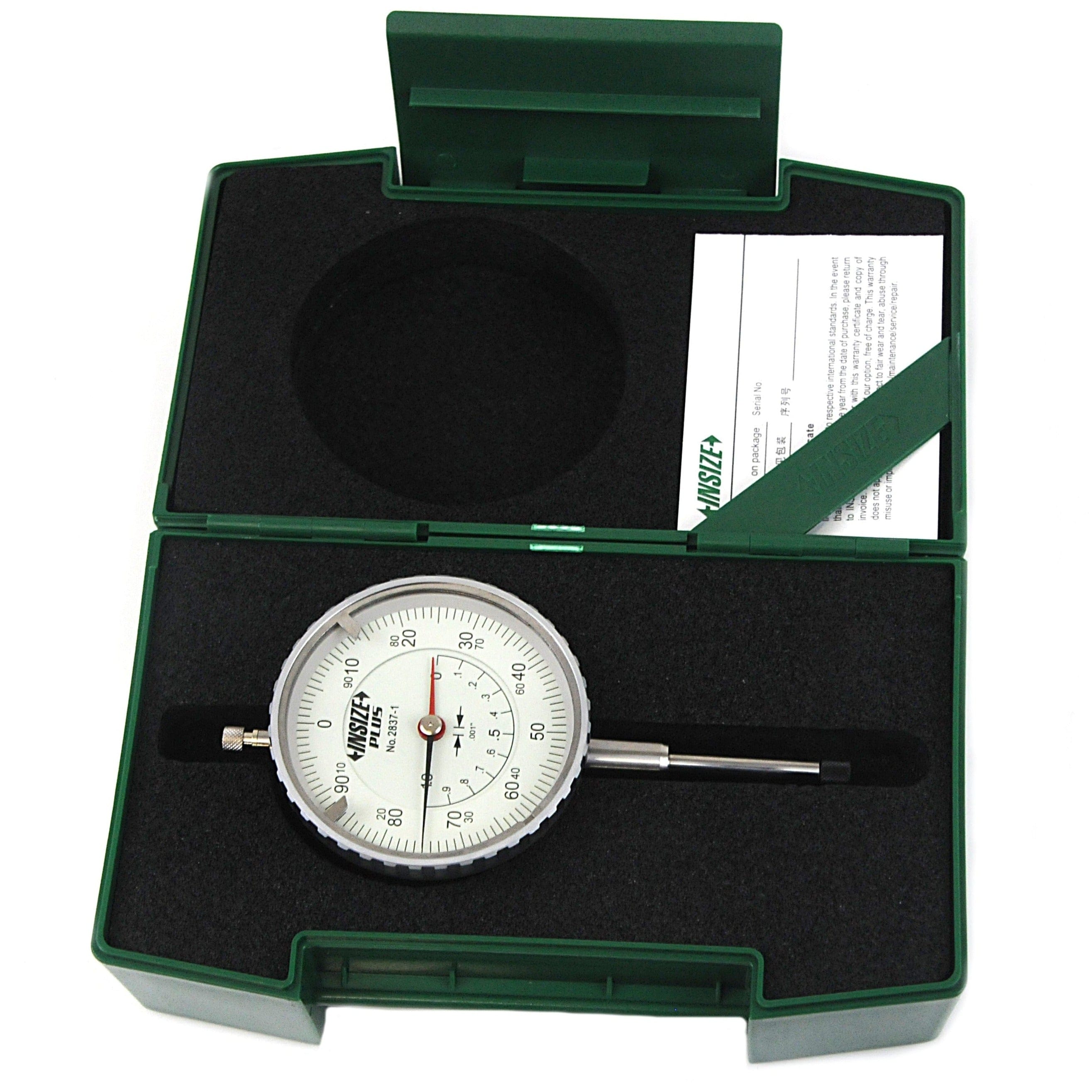 INSIZE Measuring Equipment Insize Lug Back Dial Indicator 0-1" x 0.001" Range Series 2837-1