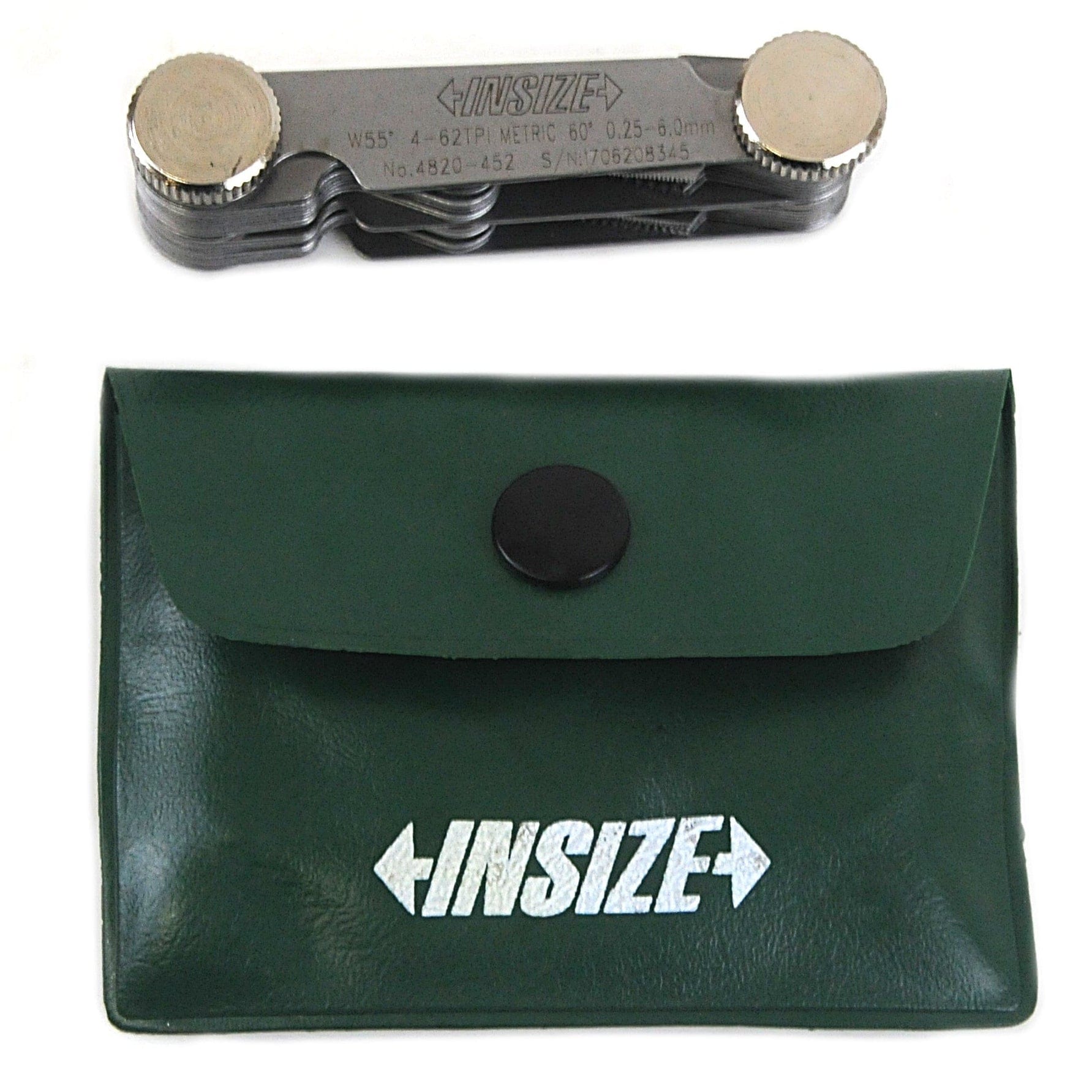 INSIZE Measuring Equipment Insize Metric 60° & Whitworth 55° Screw Pitch Gauge 0.25-6mm/4-62TPI Range Series 4820-452