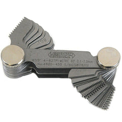 INSIZE Measuring Equipment Insize Metric 60° & Whitworth 55° Screw Pitch Gauge 0.4-7mm/4-62TPI Range Series 4820-450