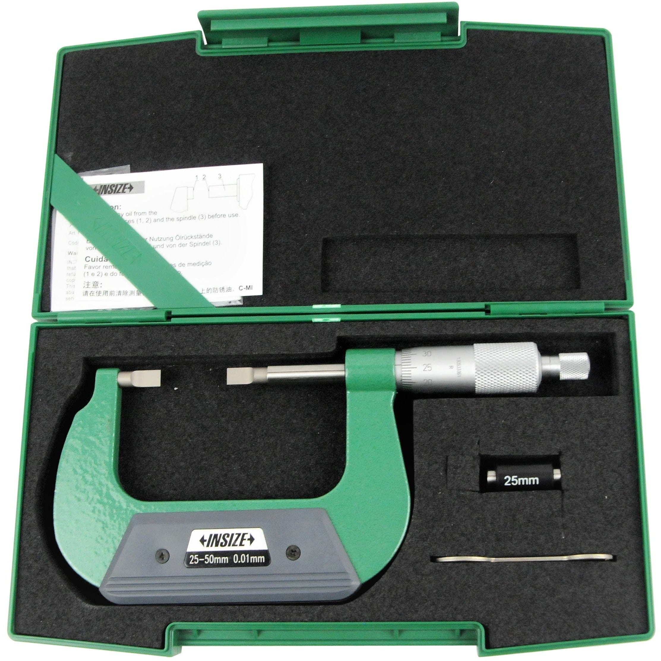 INSIZE Measuring Equipment Insize Metric Outside Blade Micrometer 25-50mm Range Series 3232-50A