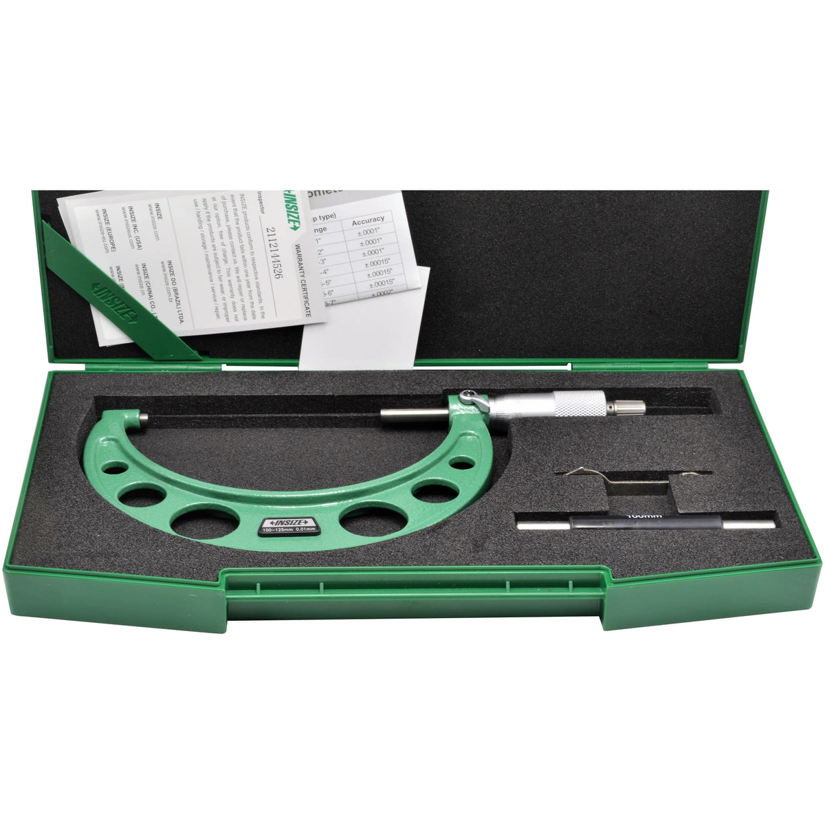 INSIZE Measuring Equipment Insize Metric Outside Micrometer 100-125mm Range Series 3203-125A