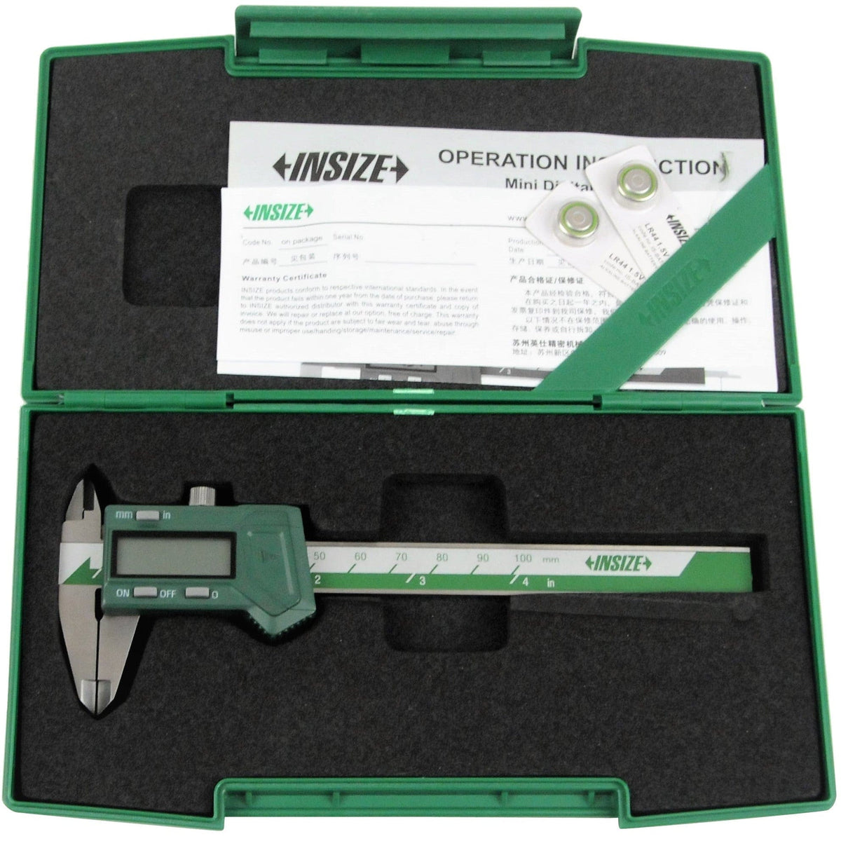 INSIZE Measuring Equipment Insize Mini Digital Caliper 0-100mm/0-4" Range Series 1111-100A
