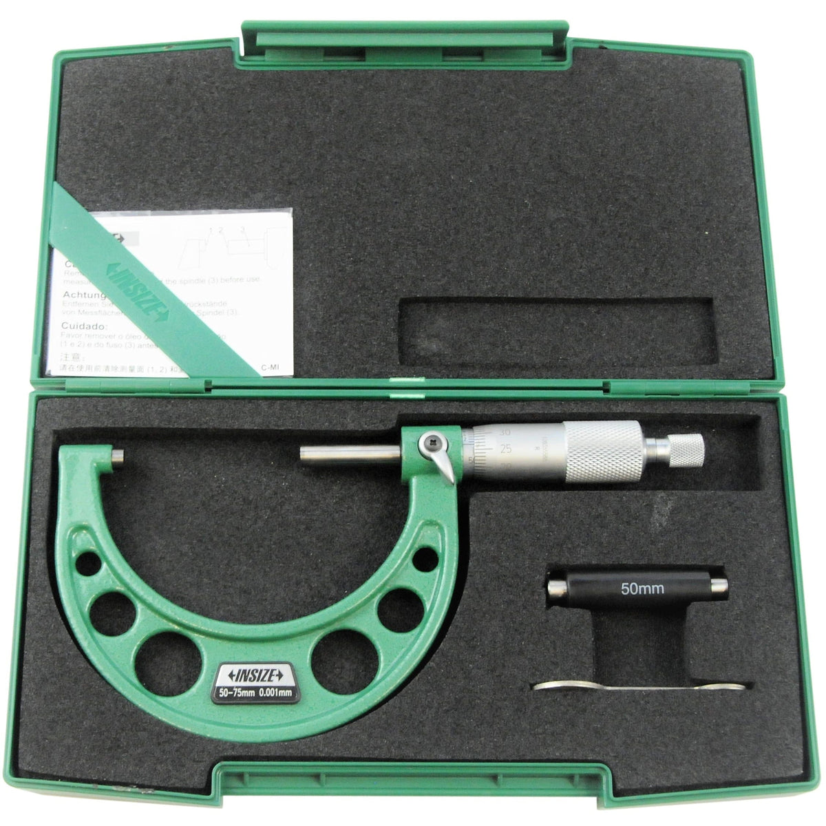 INSIZE Measuring Equipment Insize Ratchet Stop Type Outside Micrometer 50-75mm Range Series 3210-75A