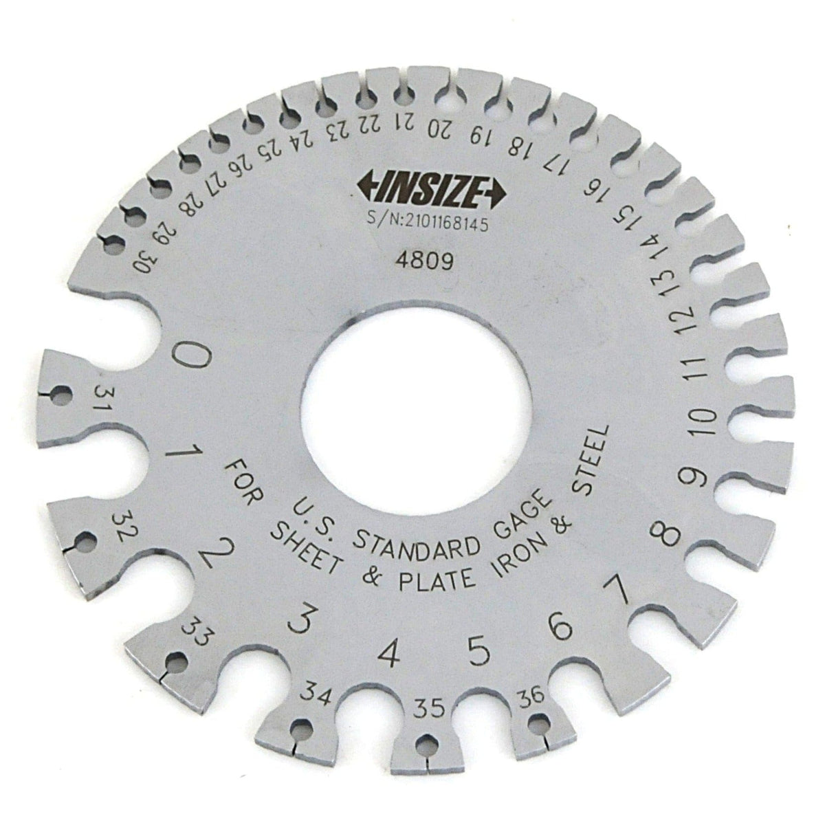 INSIZE MEASURING EQUIPMENT Insize Sheet Metal Gauge AWG #0–36 Range Series 4809