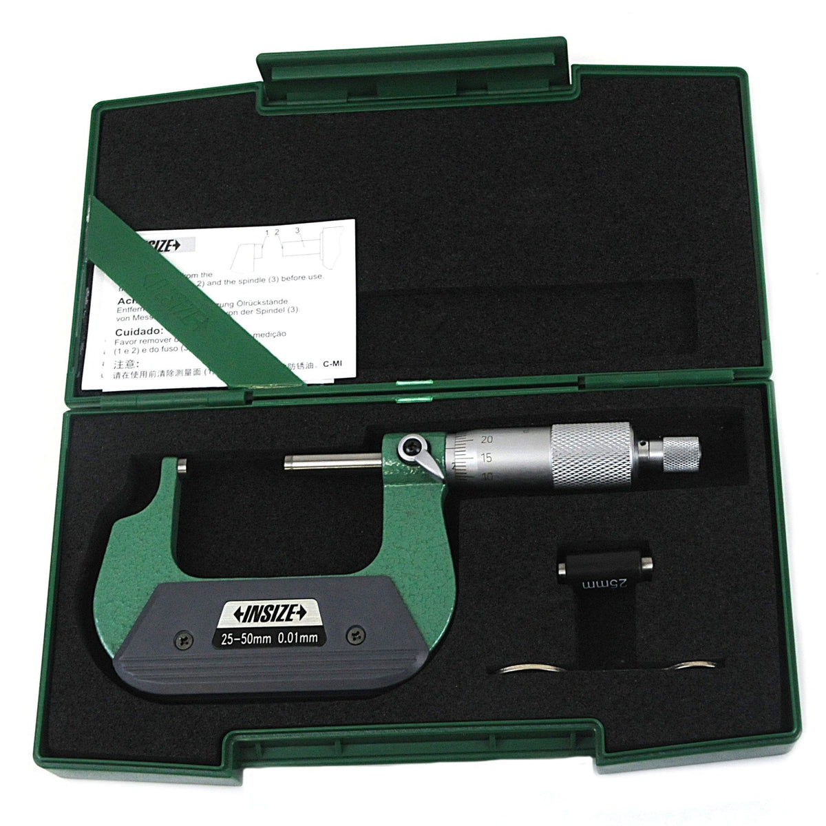 INSIZE Measuring Equipment Insize Spherical Anvil Tube Micrometer 25-50mm Type B Series 3260-50SA