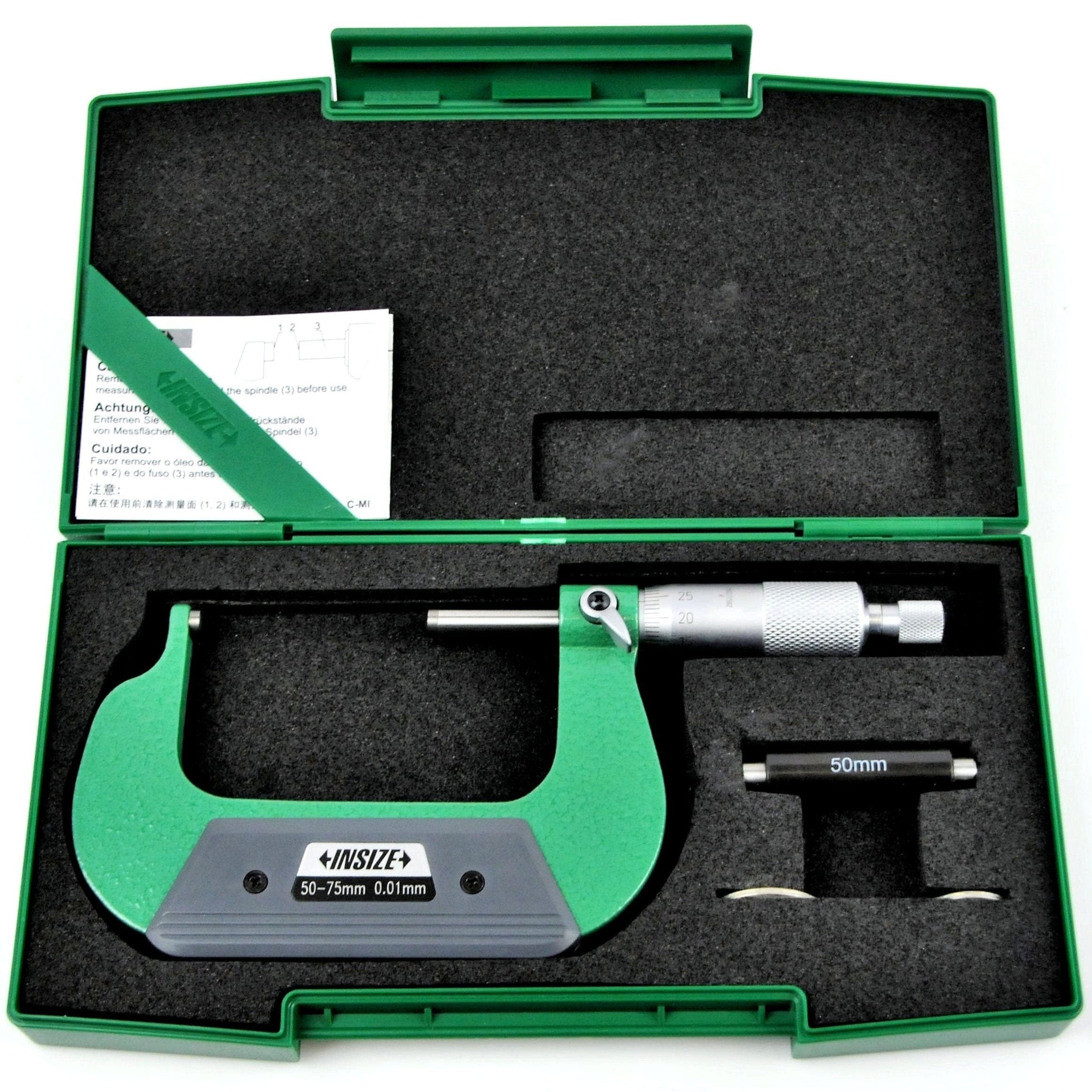 INSIZE Measuring Equipment Insize Spherical Anvil Tube Micrometer 50-75mm Type B Series 3260-75SA