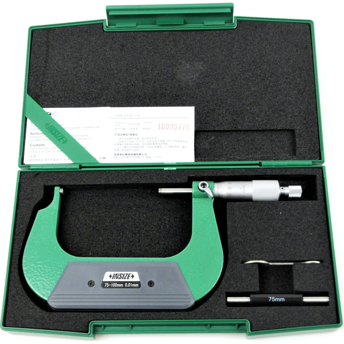 INSIZE Measuring Equipment Insize Spherical Anvil Tube Micrometer 75-100mm Type B Series 3260-100SA