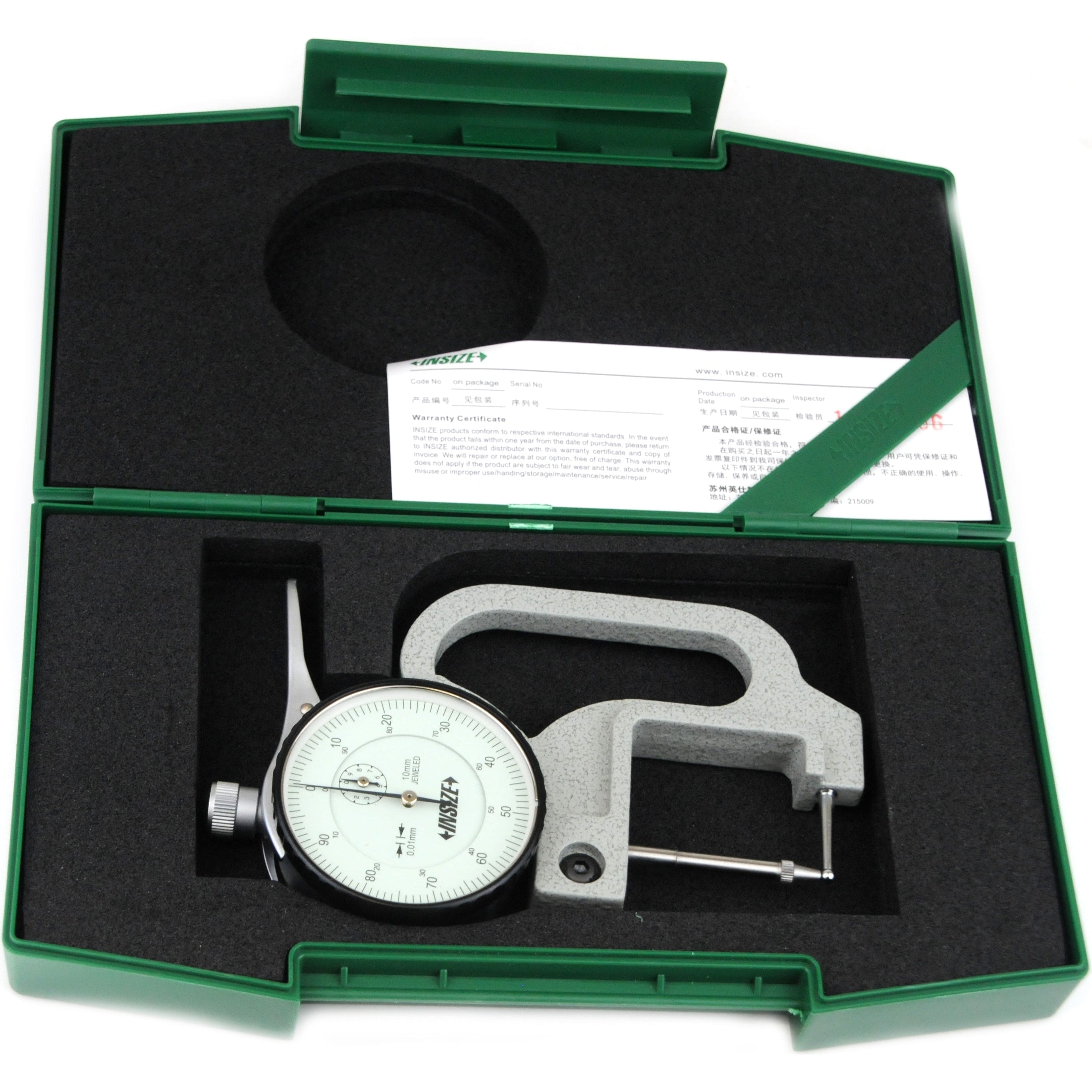 INSIZE Measuring Equipment Insize Tube Type Thickness Gauge 0-10mm x 0.01mm Range Series 2367-10A