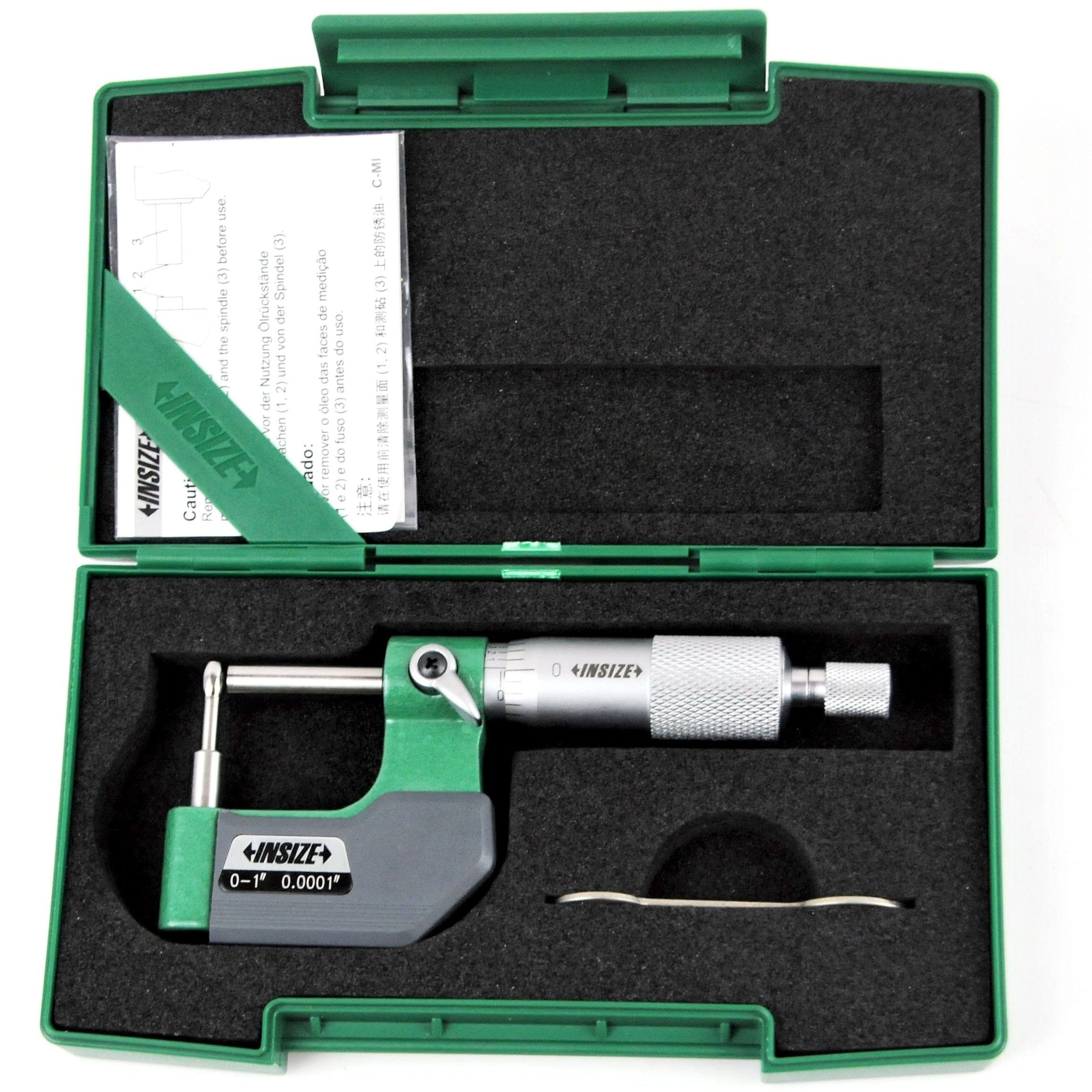 INSIZE Measuring Equipment Insize Type D Cylindrical Anvil Micrometer 0-1" Range Series 3261-1D