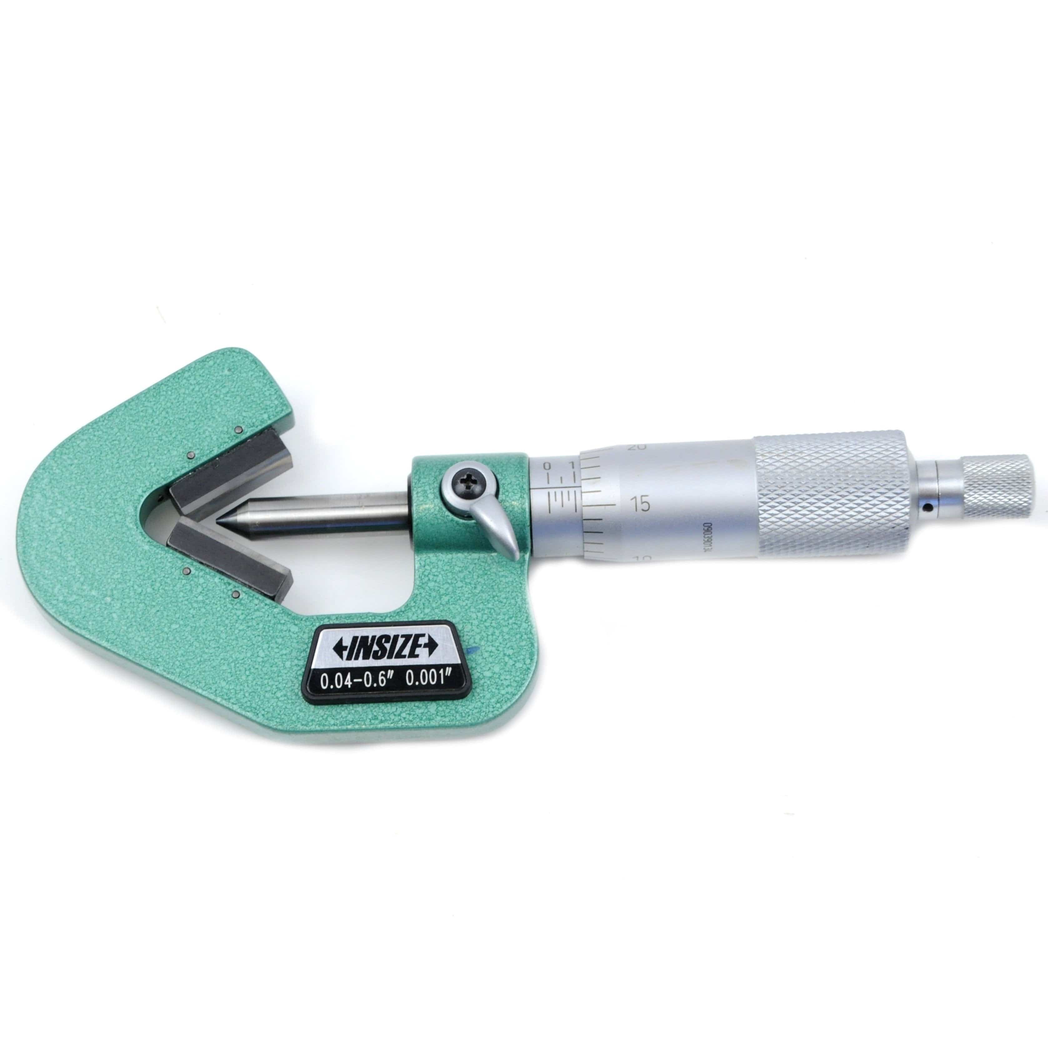INSIZE Measuring Equipment Insize V Shape Anvil Micrometer 0.04-0.6" Range Series 3290-063