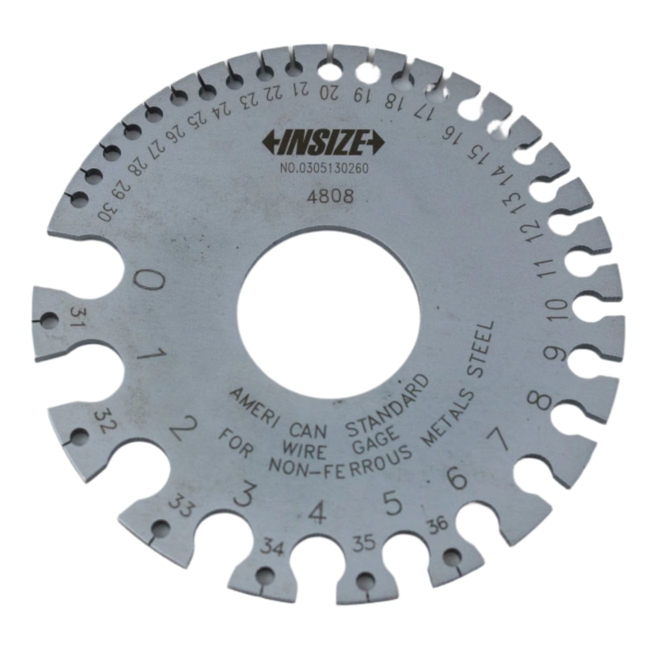 INSIZE MEASURING EQUIPMENT Insize Wire Gauge AWG #0-36 Range Series 4808