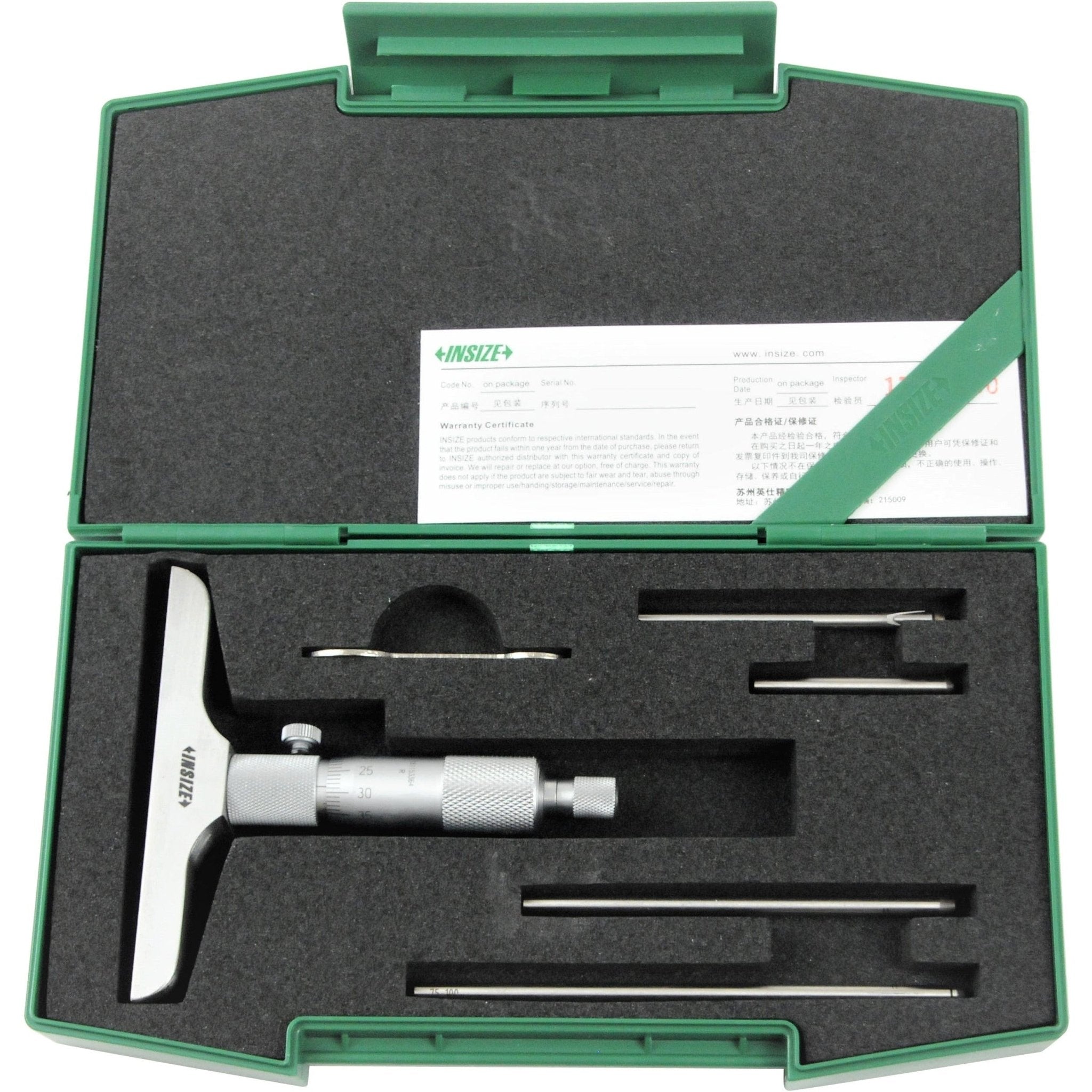 Insize Metric Depth Micrometer 0-100mm Range Series 3240 - 100 - Twin Eagle Imports