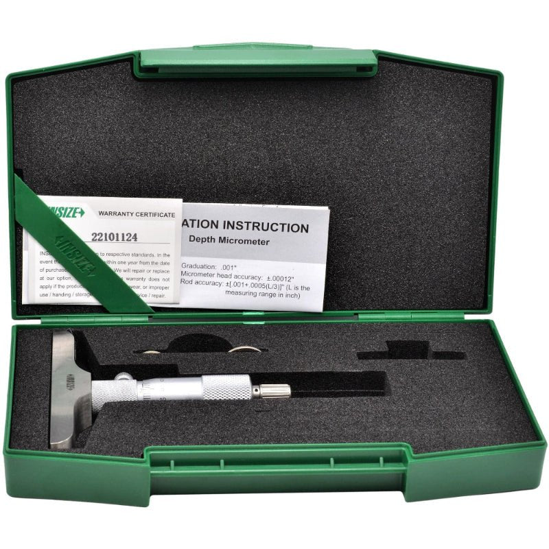 Insize Metric Depth Micrometer 0-25MM Range Series 3240-25 - Twin Eagle Imports