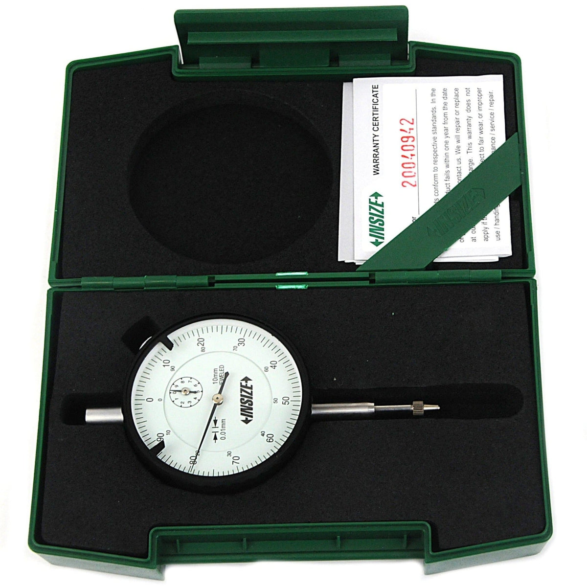 Insize Metric Flat Back Dial Indicator 10mm Range Series 2308-10FA - Twin Eagle Imports