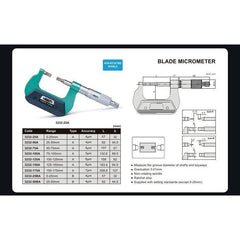 Insize Metric Outside Blade Micrometer 0-25mm Range Series 3232-25BA - Twin Eagle Imports