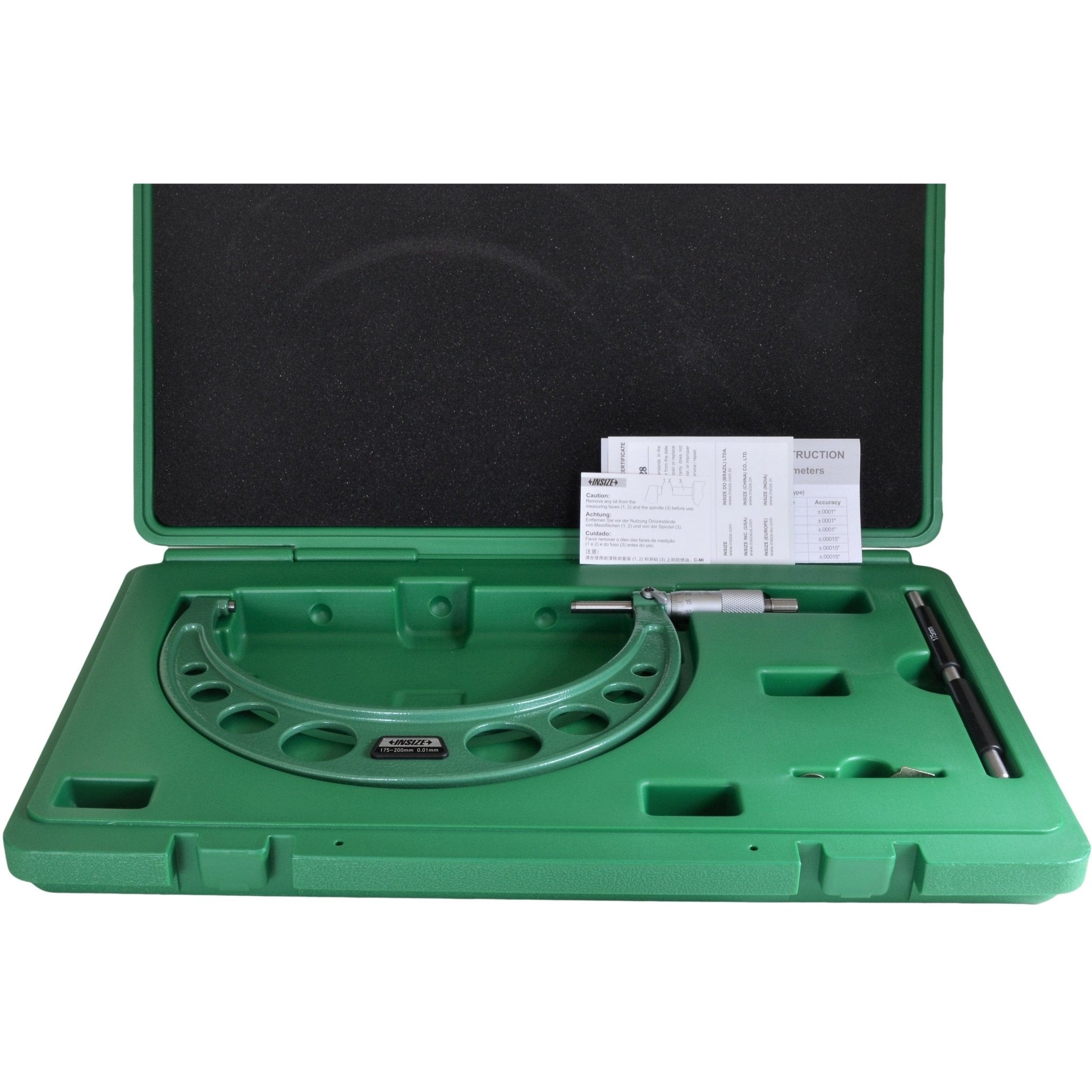 Insize Metric Outside Micrometer 175-200mm Range Series 3203-200A - Twin Eagle Imports