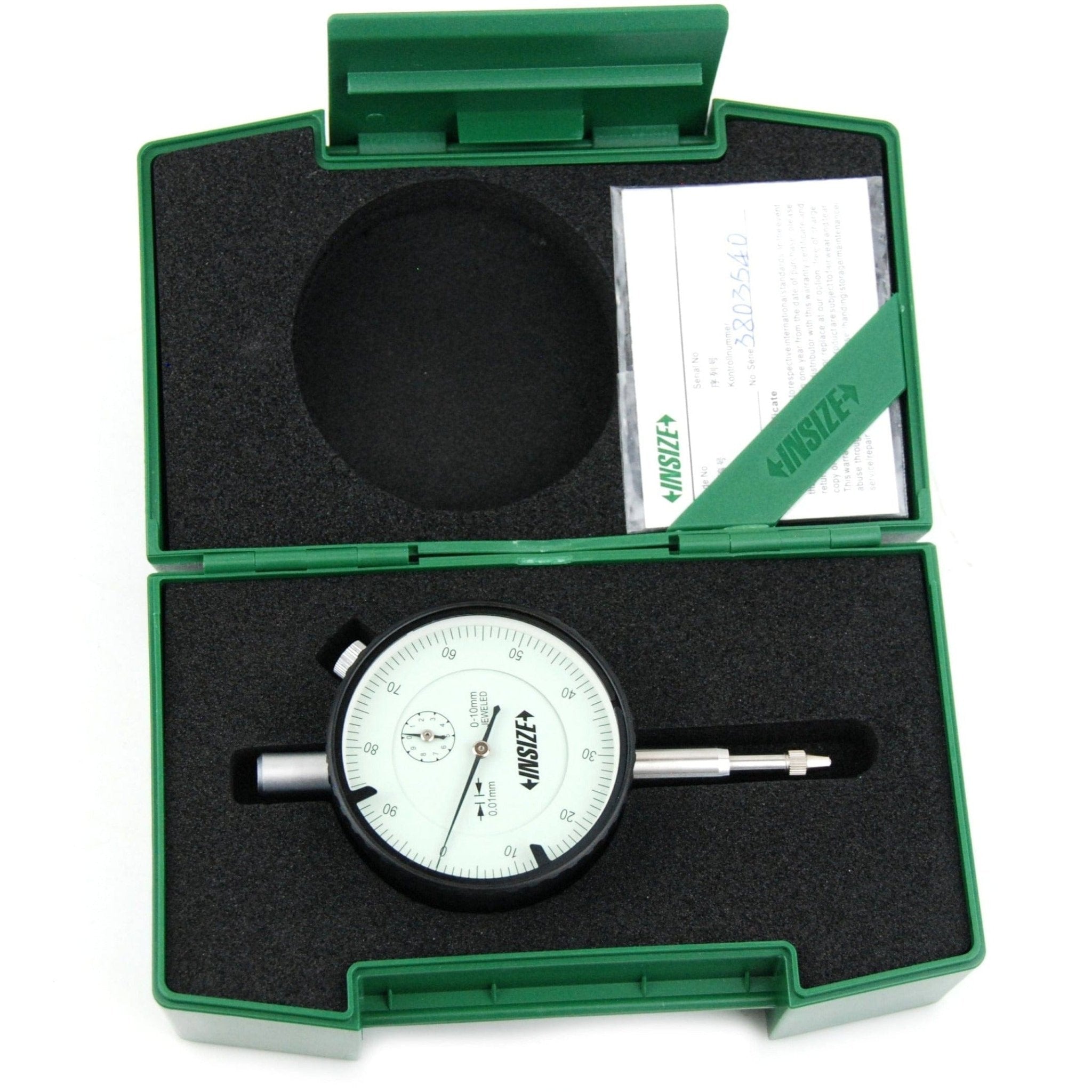 Insize Reverse Reading Dial Indicator 0-10mm x 0.01mm Range Series 2801-10 - Twin Eagle Imports