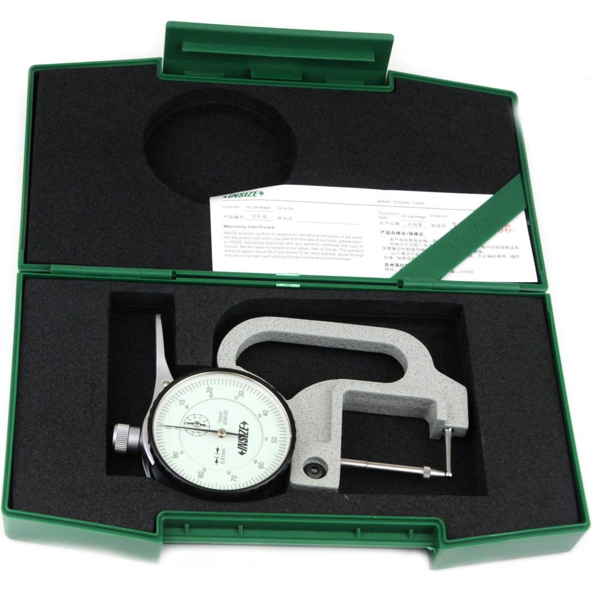 Insize Tube Type Thickness Gauge 0-10mm x 0.01mm Range Series 2367-10A - Twin Eagle Imports