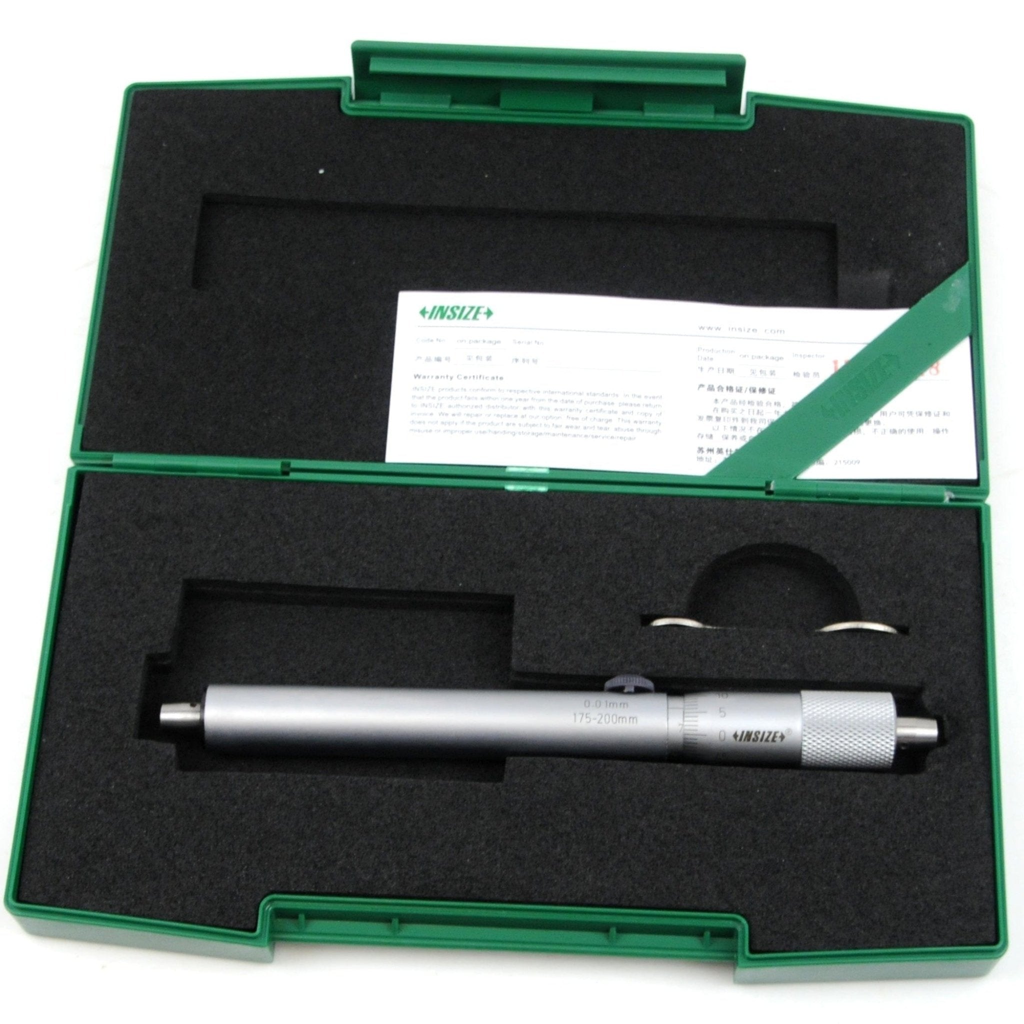 Insize Tubular Inside Micrometer 175-200mm Range Series 3229-200 - Twin Eagle Imports