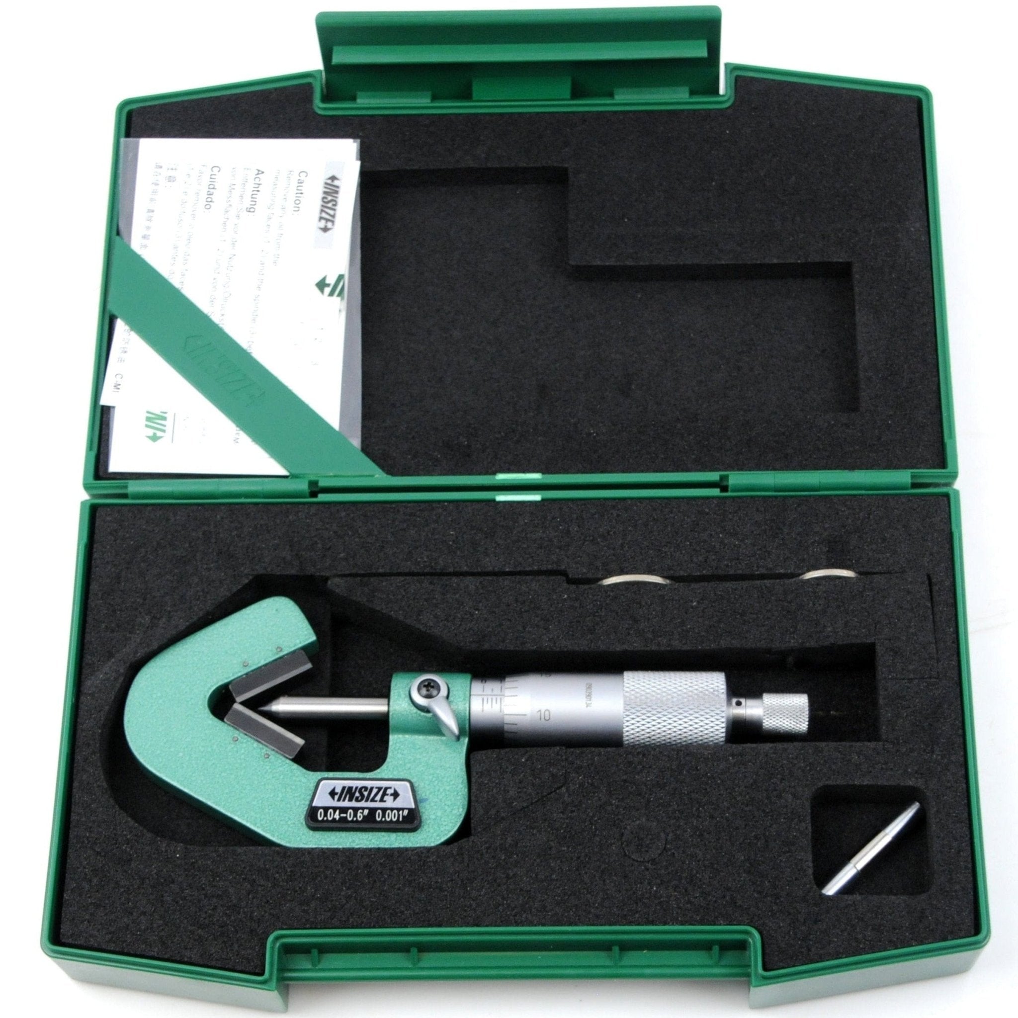 Insize V Shape Anvil Micrometer 0.04-0.6" Range Series 3290-063 - Twin Eagle Imports