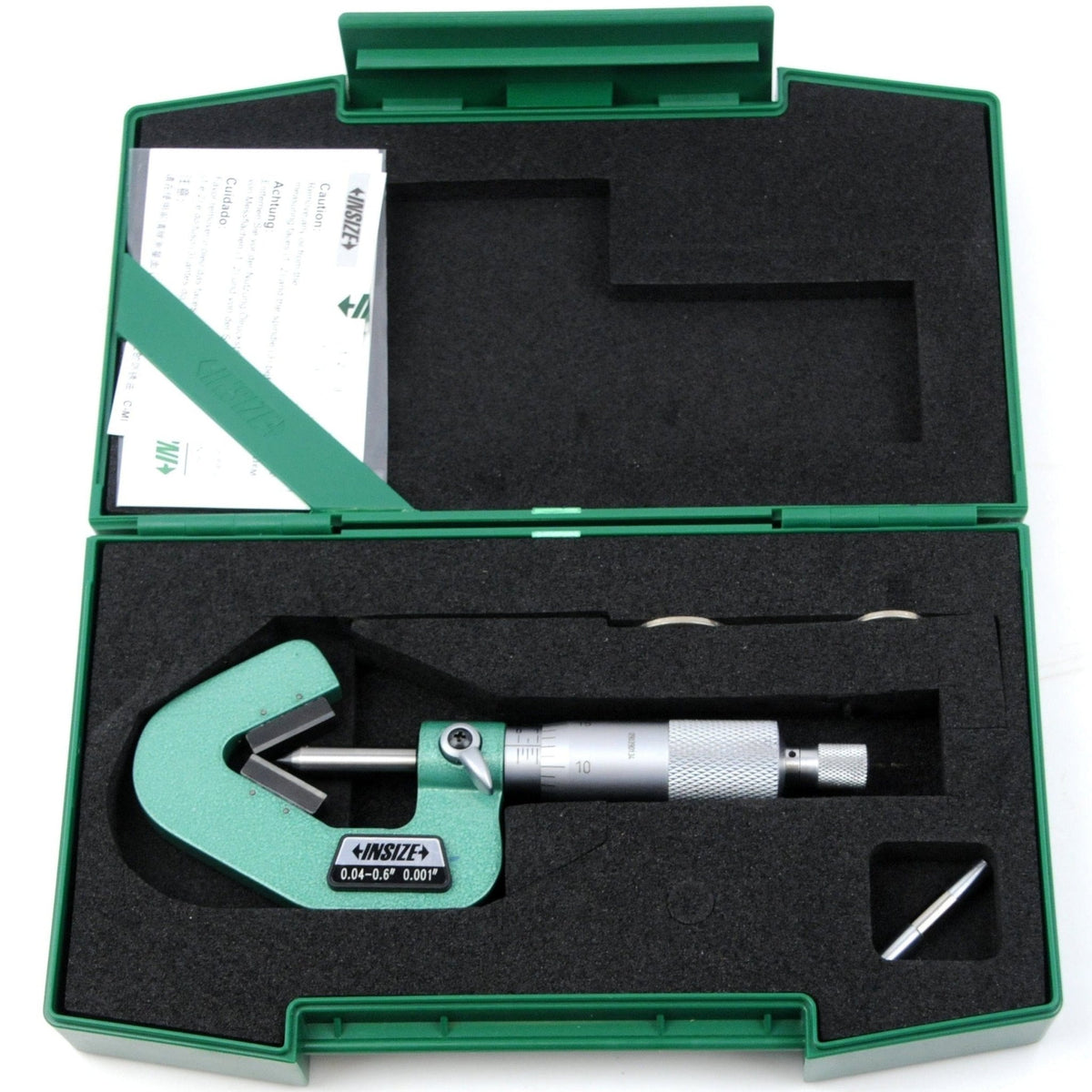 Insize V Shape Anvil Micrometer 0.04-0.6" Range Series 3290-063 - Twin Eagle Imports