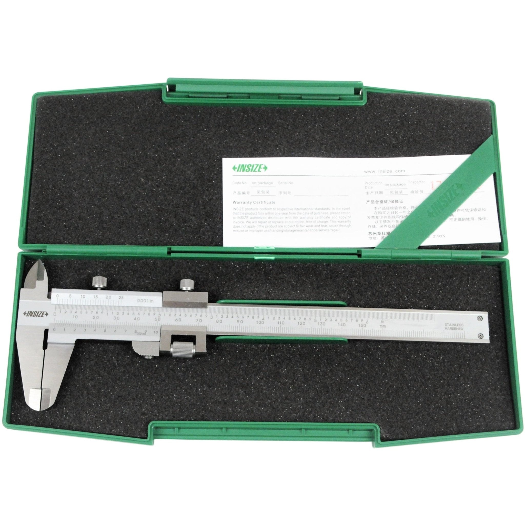 Insize Vernier Caliper 0-130mm/0-5" Range Series 1233-130 - Twin Eagle Imports