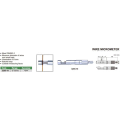 Insize Wire Micrometer 0-10mm Range Series 3285-10 - Twin Eagle Imports