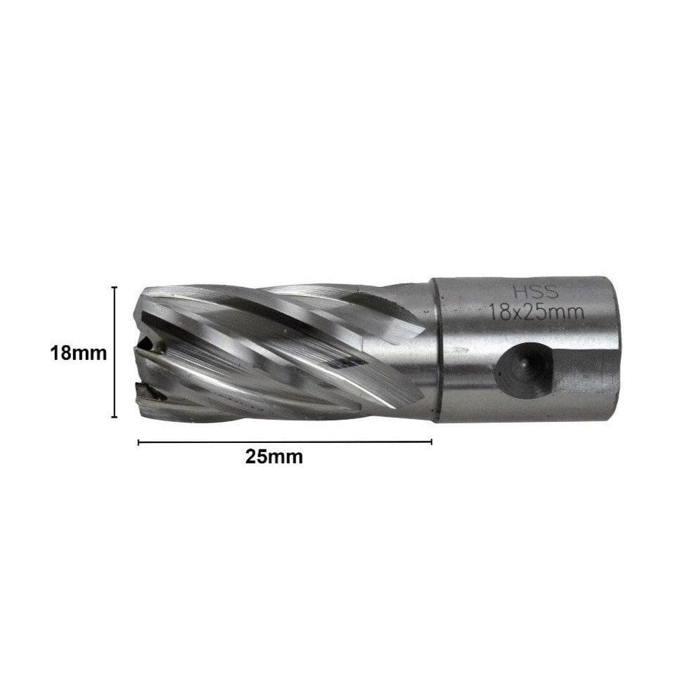 Twin Eagle Imports Annular Cutter 18 x 25mm D.O.C HSS Weldon Shank Annular Cutter