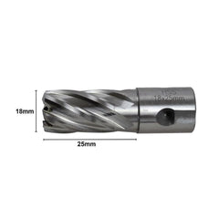 Twin Eagle Imports Annular Cutter 18 x 25mm D.O.C HSS Weldon Shank Annular Cutter