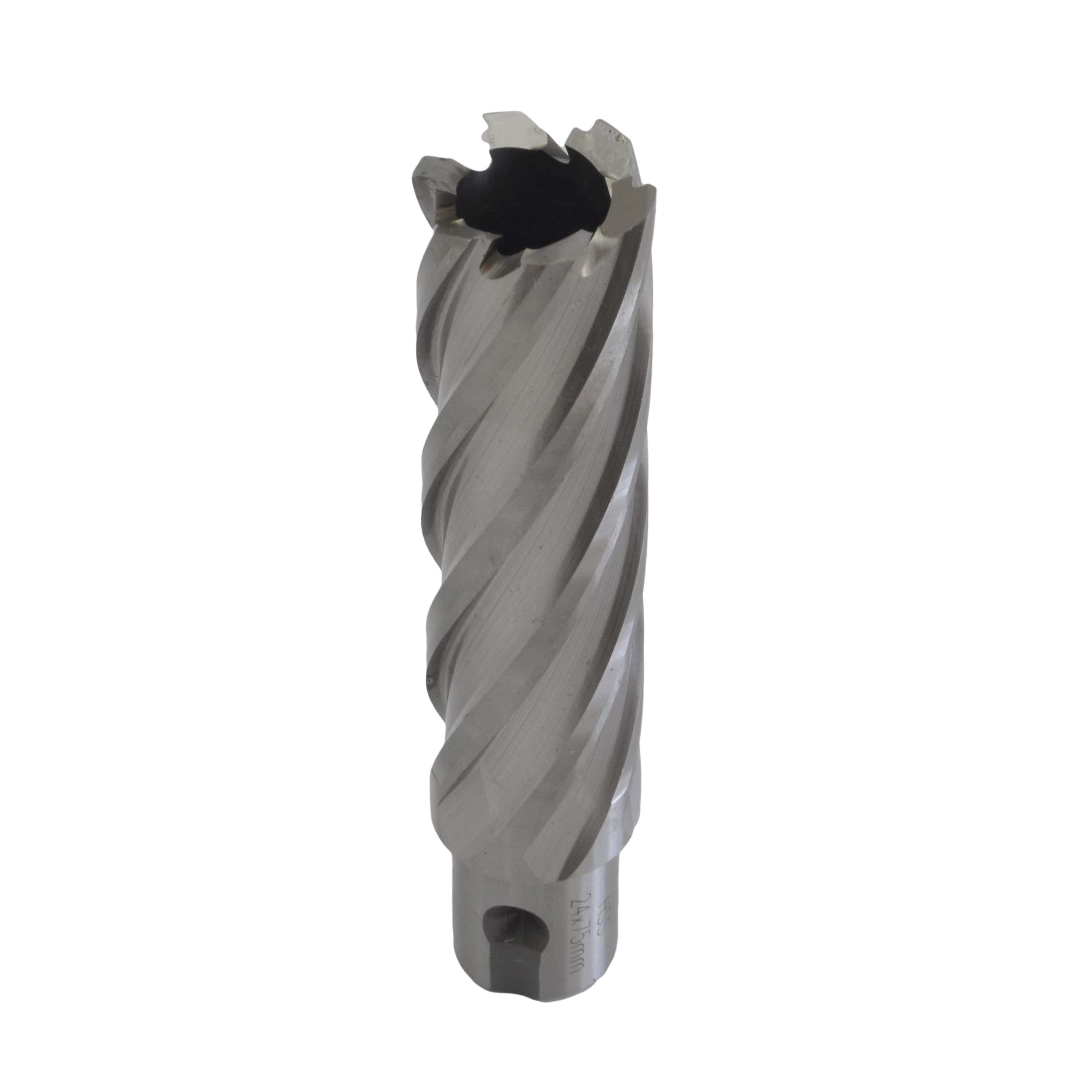 Twin Eagle Imports Annular Cutter 24 x 75mm D.O.C HSS Weldon Shank Annular Cutter