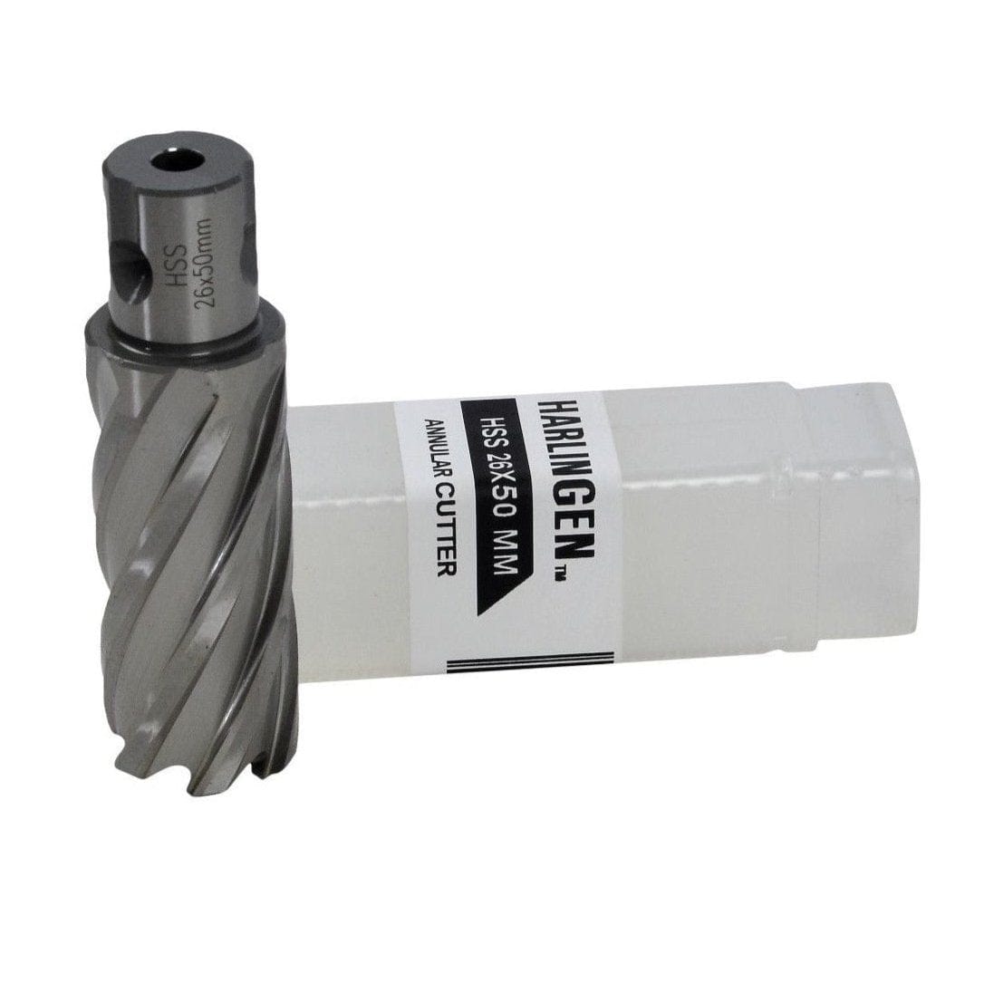 Twin Eagle Imports Annular Cutter 26 x 50mm D.O.C HSS Weldon Shank Annular Cutter