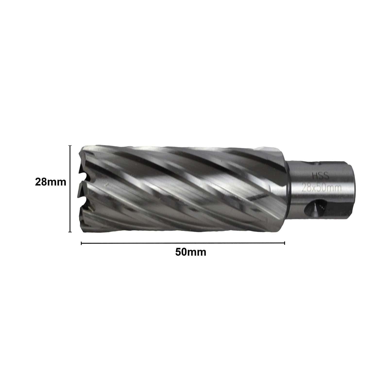 Twin Eagle Imports Annular Cutter 28 x 50mm D.O.C HSS Weldon Shank Annular Cutter