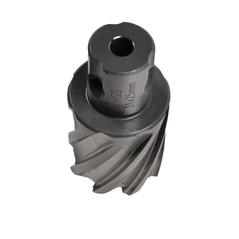 Twin Eagle Imports Annular Cutter 31 x 25mm D.O.C HSS Weldon Shank Annular Cutter