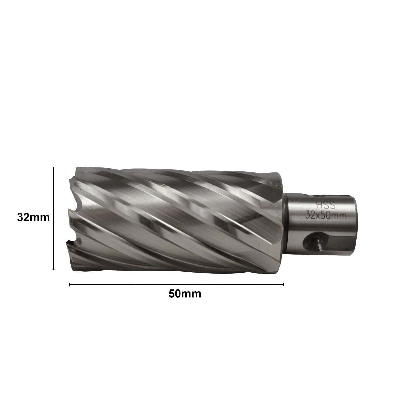 Twin Eagle Imports Annular Cutter 32 x 50mm D.O.C HSS Weldon Shank Annular Cutter