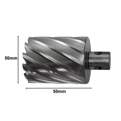 Twin Eagle Imports Annular Cutter 50 x 50mm D.O.C HSS Weldon Shank Annular Cutter