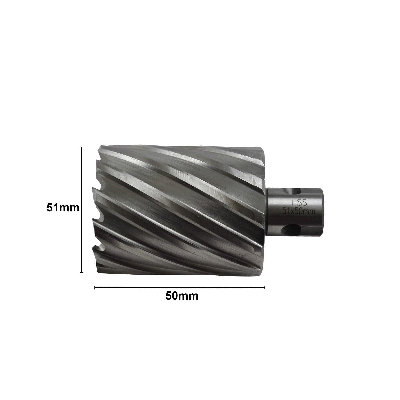 Twin Eagle Imports Annular Cutter 51 x 50mm D.O.C HSS Weldon Shank Annular Cutter