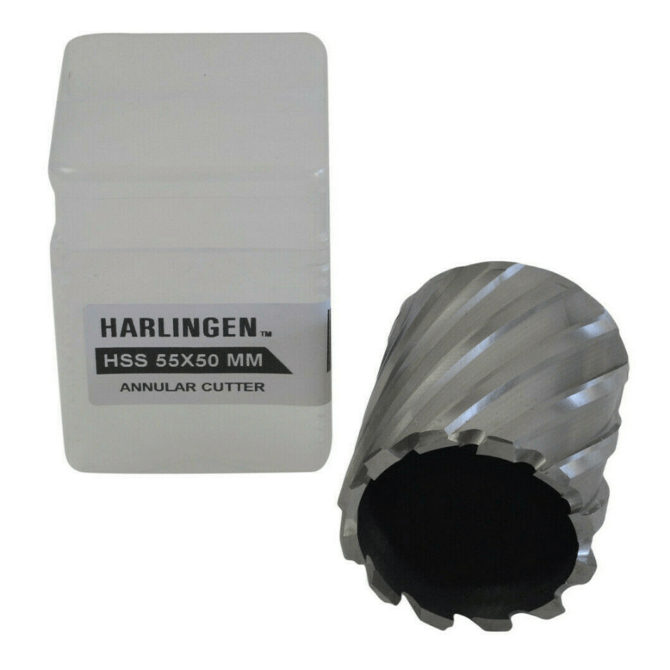 Twin Eagle Imports Annular Cutter 55 x 50mm D.O.C HSS Weldon Shank Annular Cutter