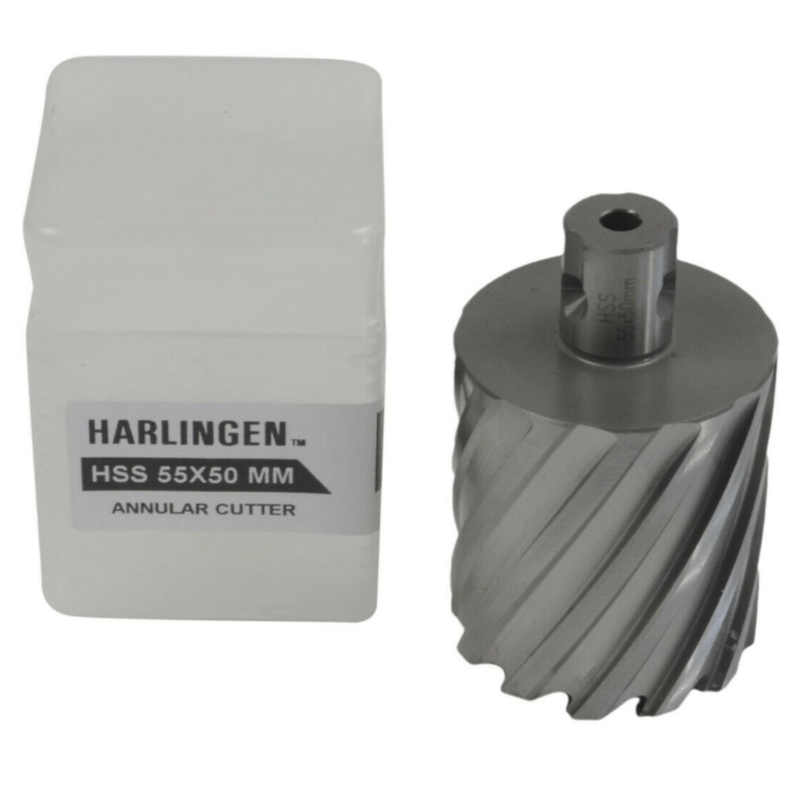 Twin Eagle Imports Annular Cutter 55 x 50mm D.O.C HSS Weldon Shank Annular Cutter