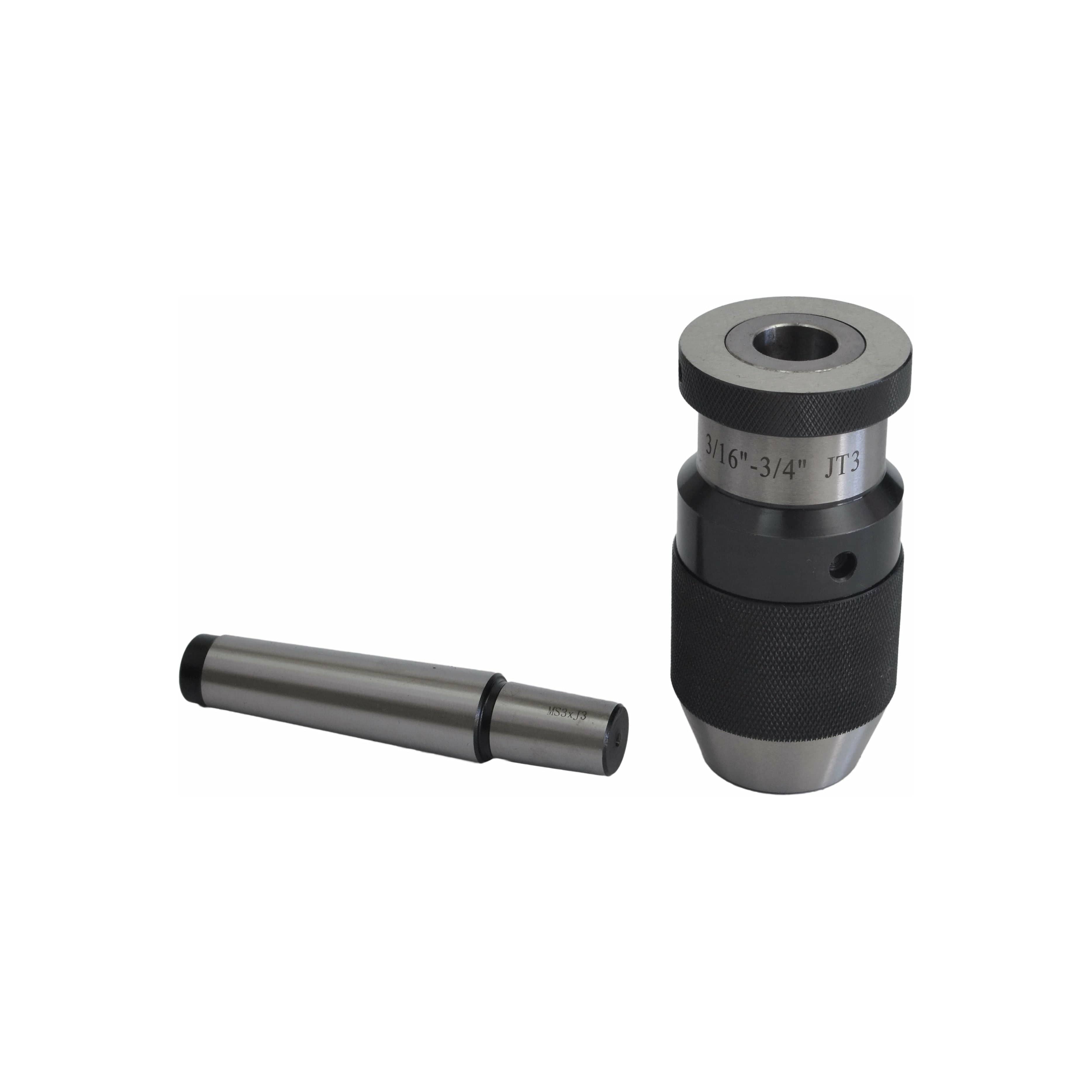 Twin Eagle Imports Chuck 3/16"-3/4" JT3 Keyless Drill Chuck MT3 Drawbar Arbor B Series