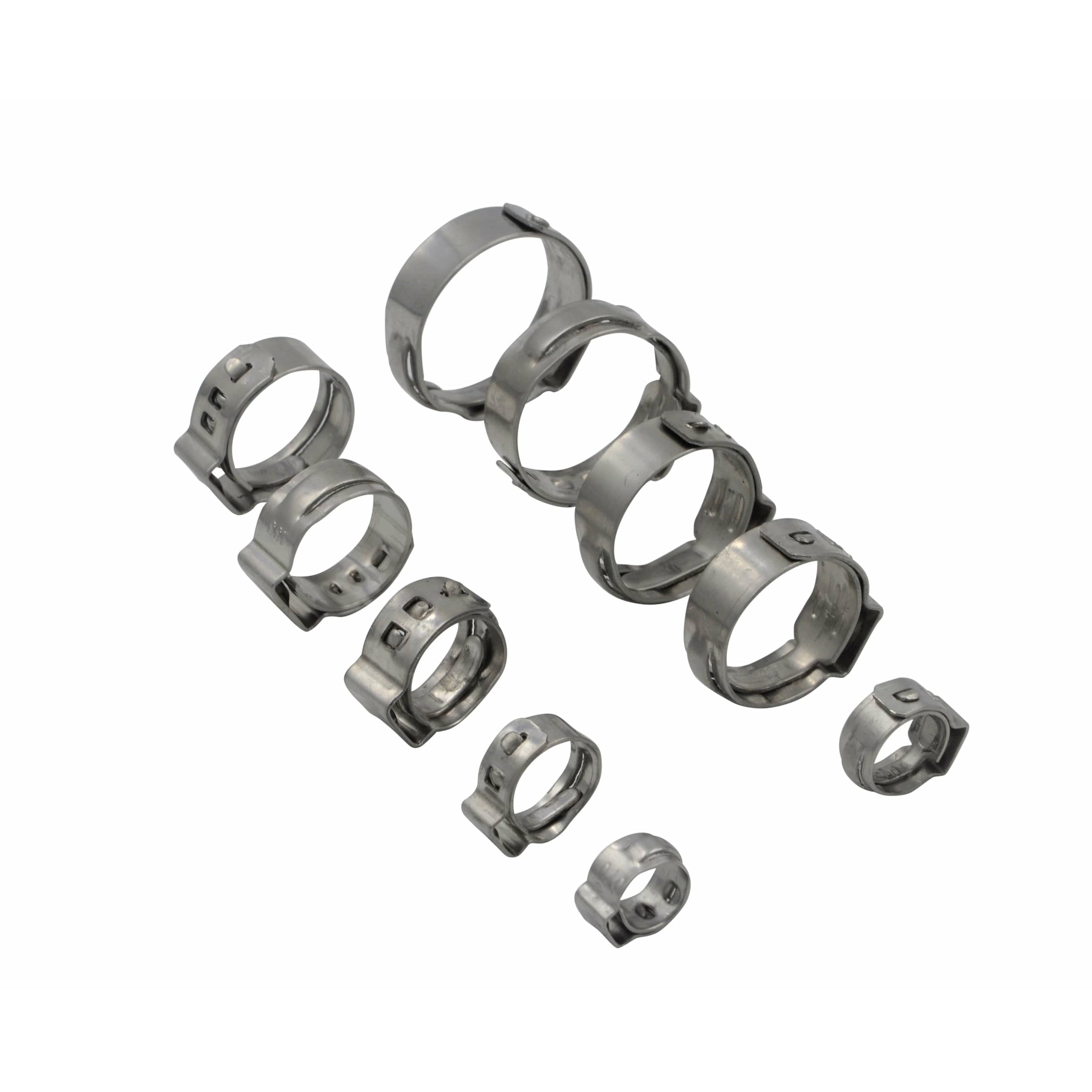 Twin Eagle Imports Grab Kits 100 Piece 304 Stainless Steel 12-14.5mm Ear Hose Clamp